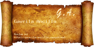 Gavrila Ancilla névjegykártya